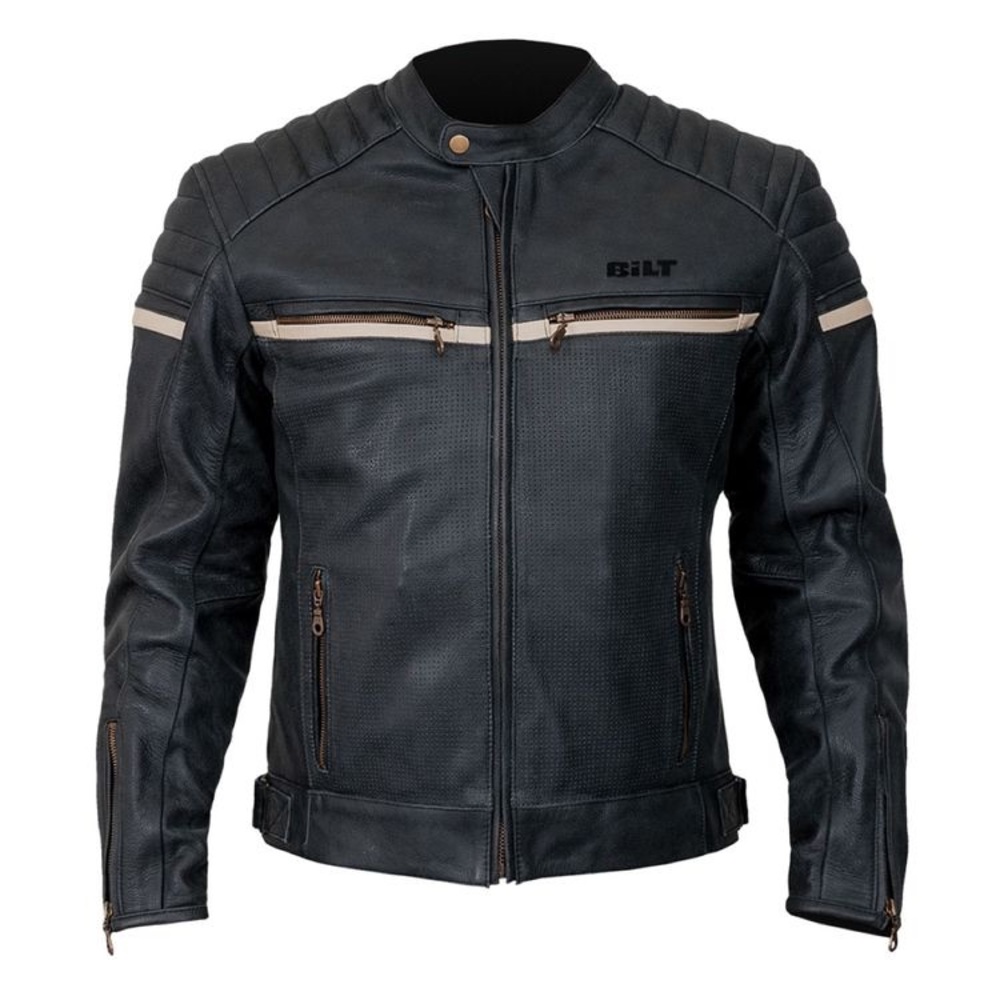 Bilt Alder Leather Motorcycle Jacket with Armor